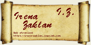 Irena Zaklan vizit kartica